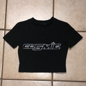 Rhinestone cosmic crop top